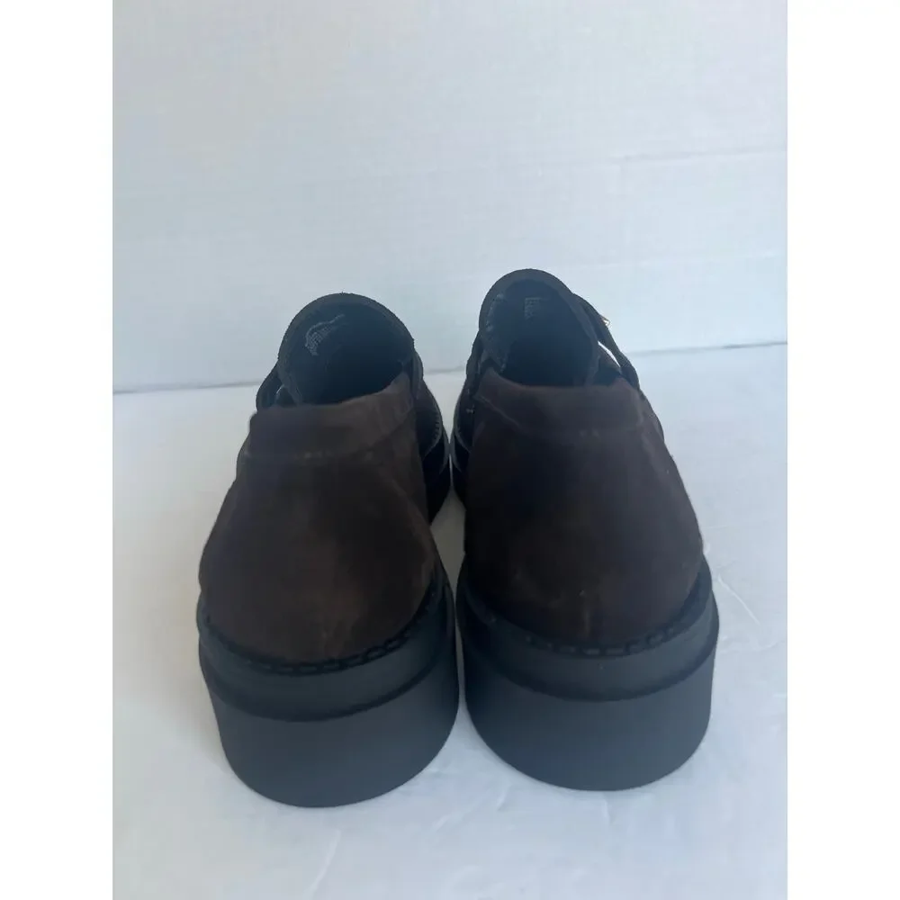 NWT Steve Madden Rodrigo‎ Brown Suede Slip On Lug Sole Loafer Platform Shoes 7.5
